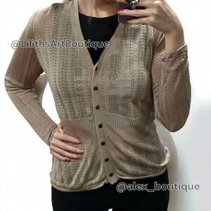 Knit Semi-Sheer Cardigan(J006)-Size S for Women